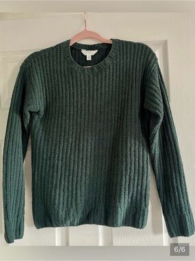 Women’s Forest Green Crew Neck Chenille Knit Sweater